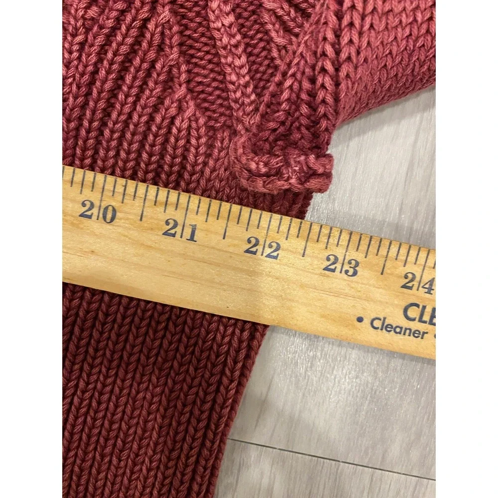 Carbon2Cobalt‎ Mens Sweater Red Large L Knit Button Cotton Heavy Warm EUC